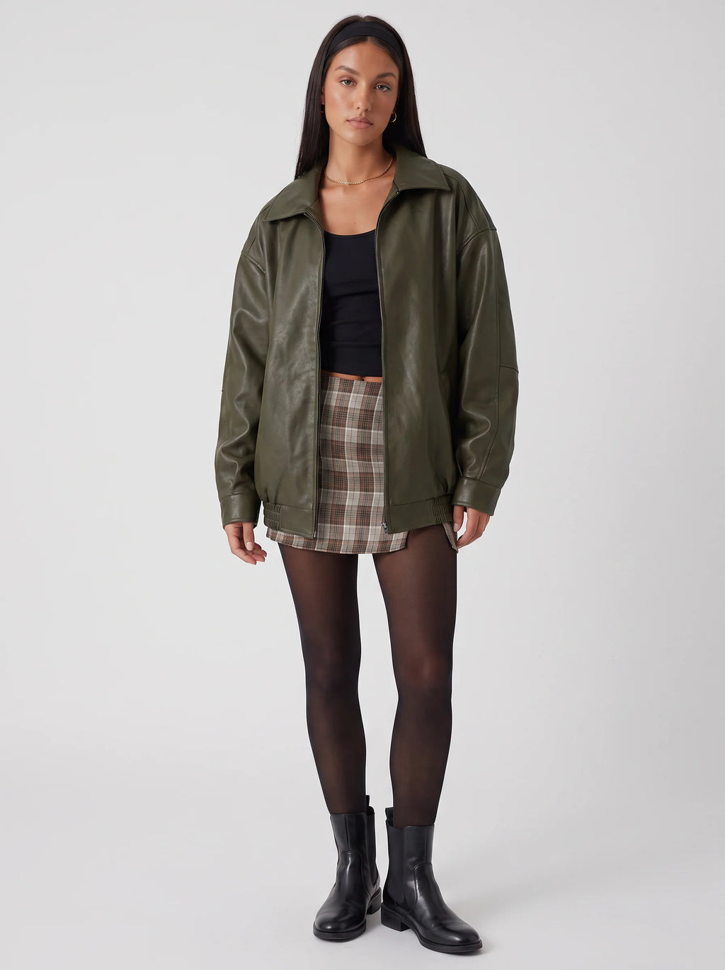 Women's Oversized PU Leather Jacket
