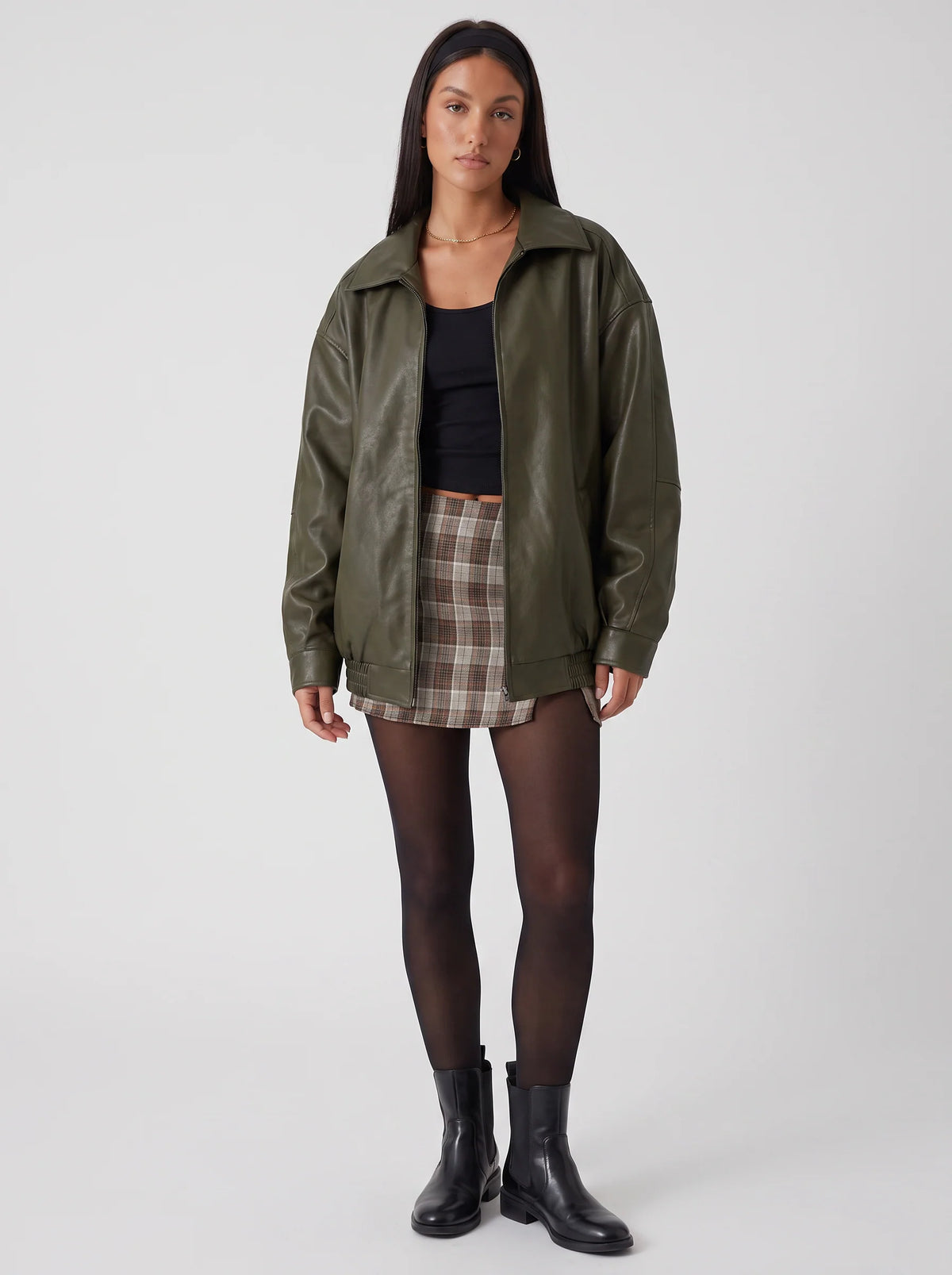 Women's Oversized PU Leather Jacket