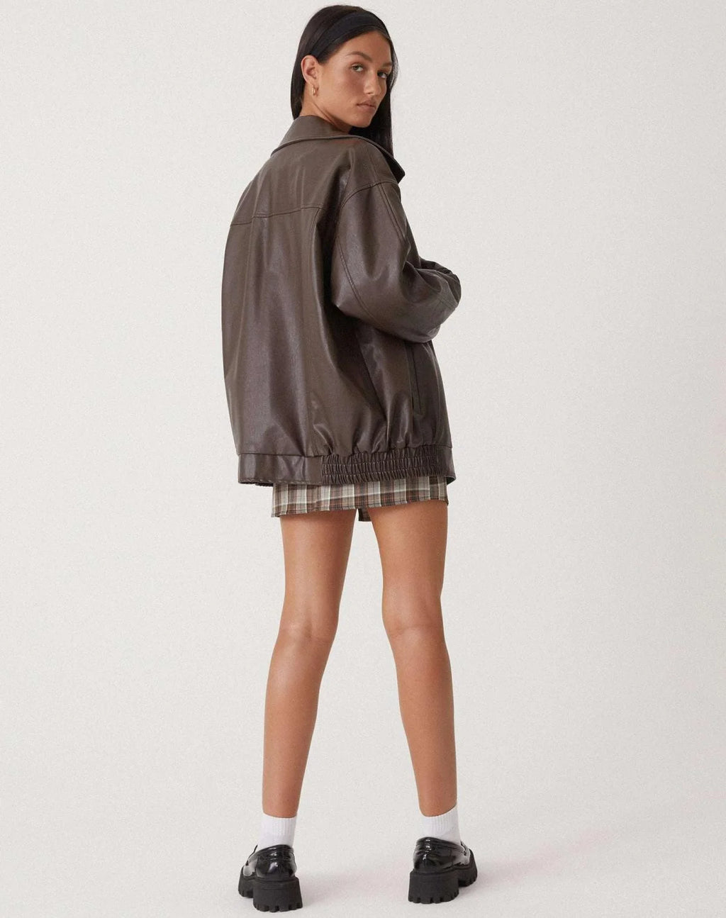 Women's Oversized PU Leather Jacket