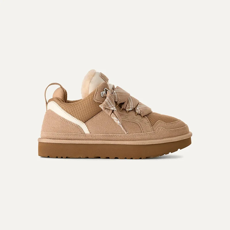Women's Fleece-Lined Suede-Look Platform Trainers