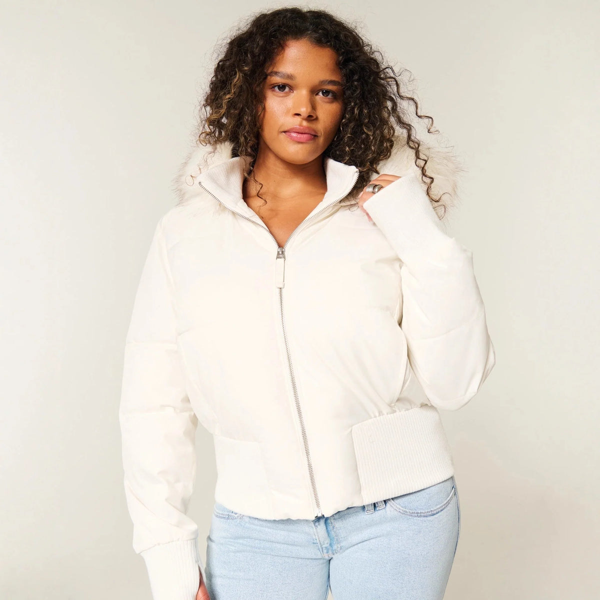 Women's Lightweight Cropped Puffer Jacket