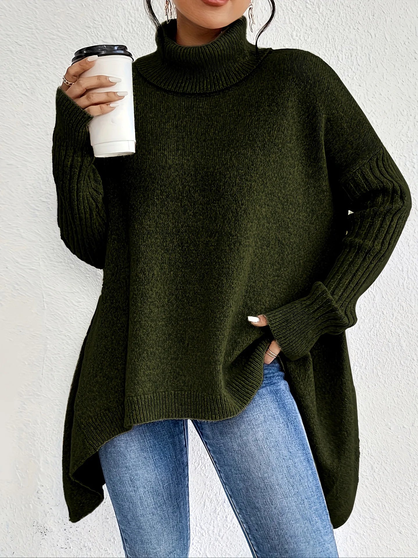 Women's Oversized Cashmere Turtleneck Sweater