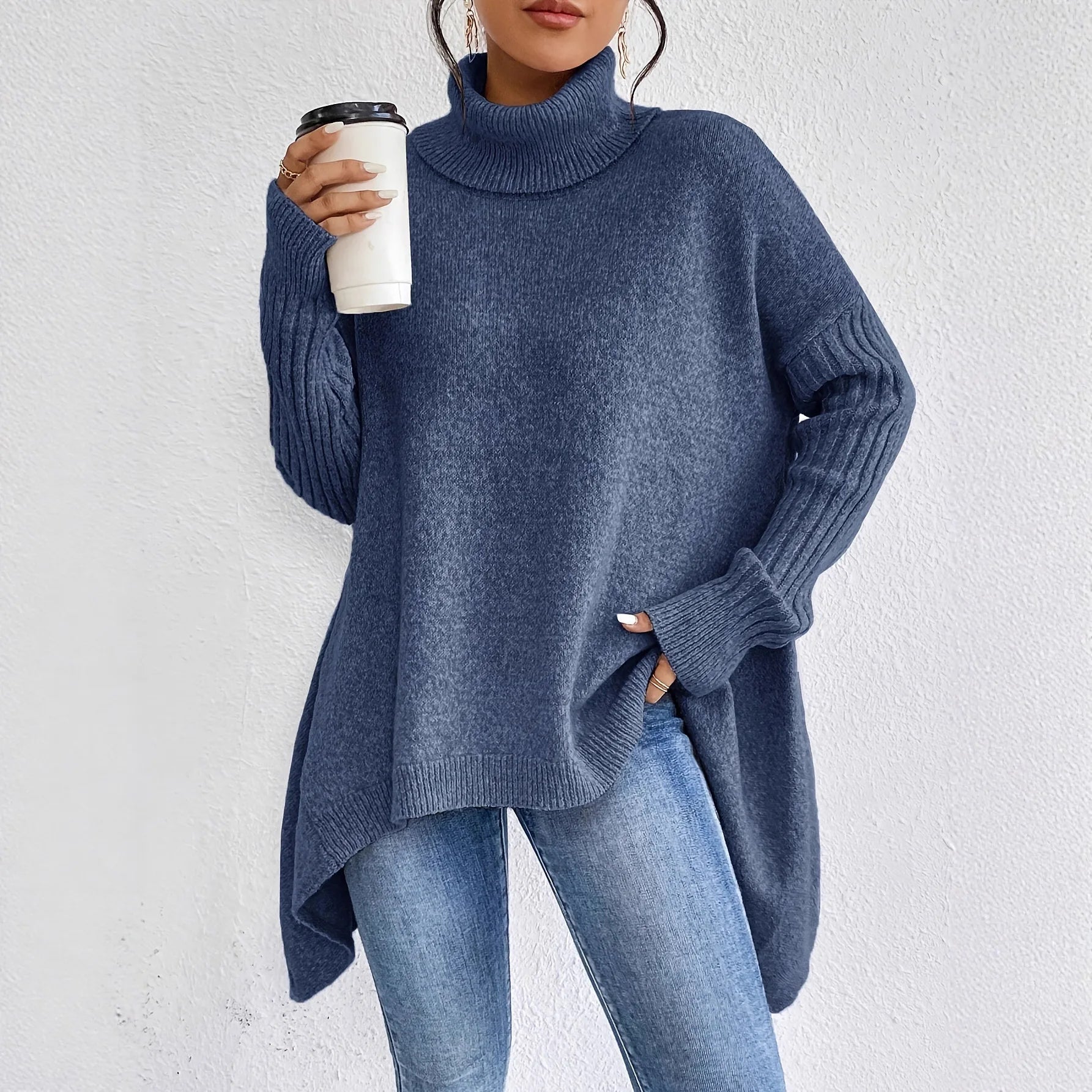 Women's Oversized Cashmere Turtleneck Sweater