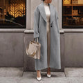 Women's Padded Wool-Blend Long Coat with Belt