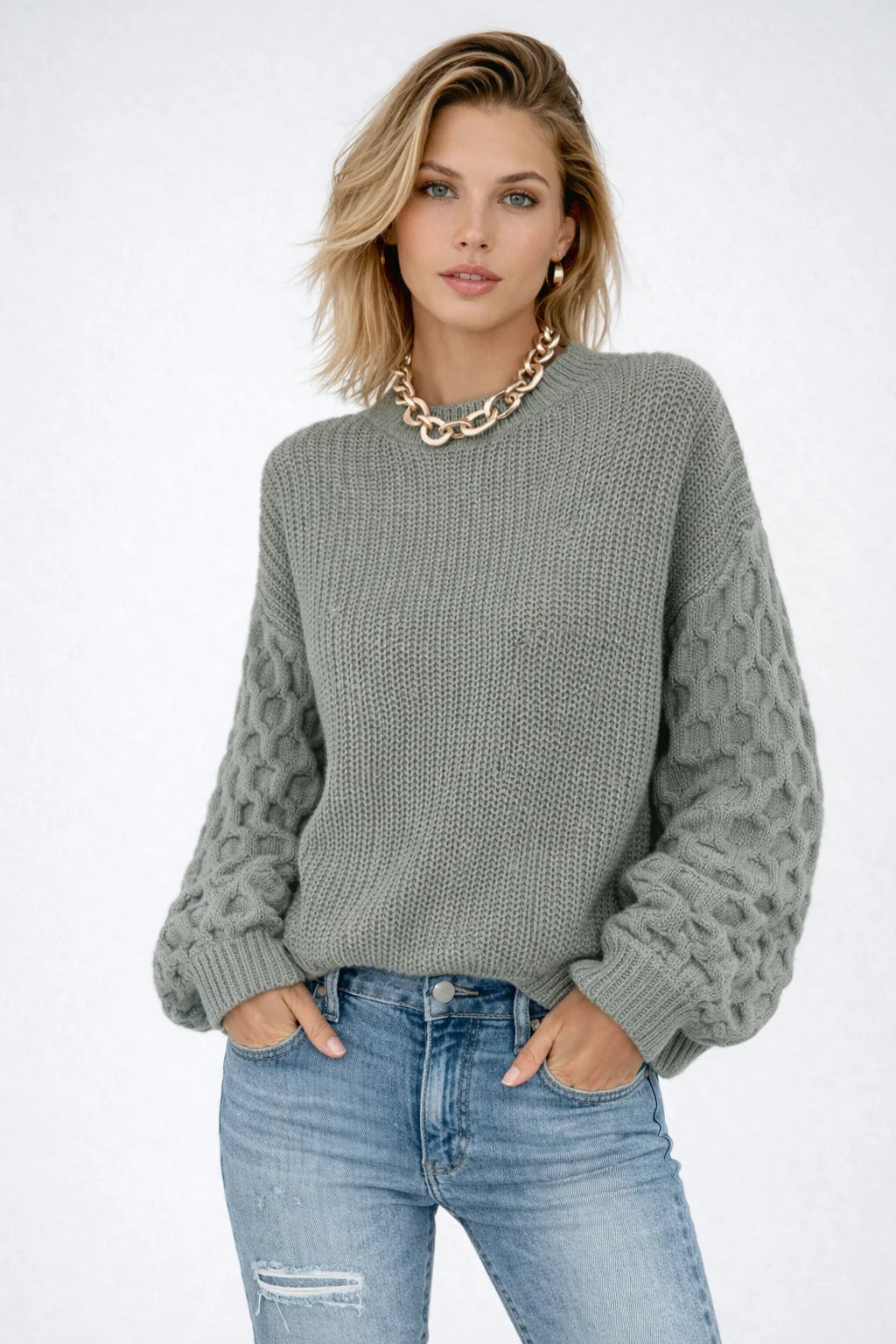 Women's Lantern Sleeve Oversized Sweater