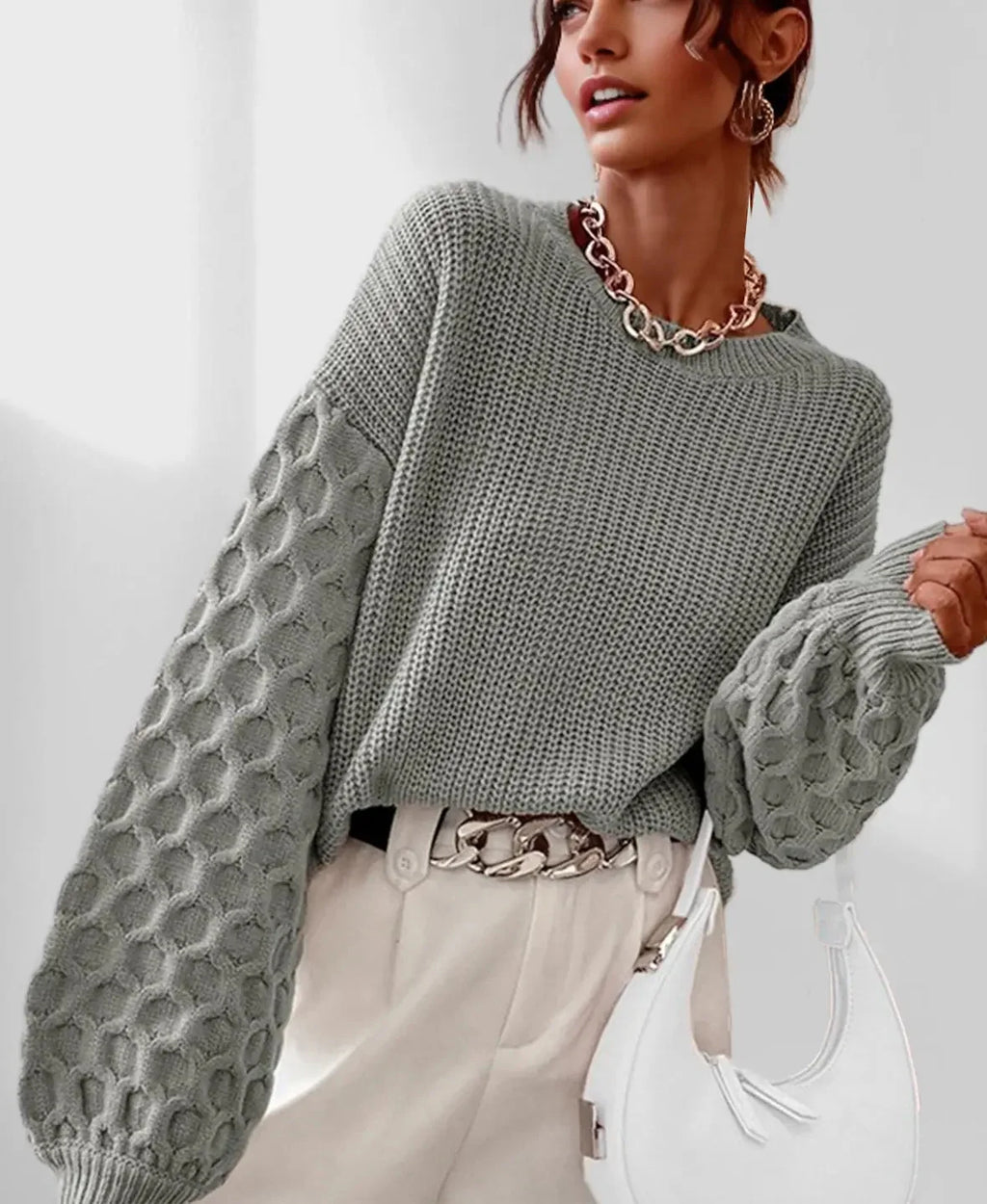 Women's Lantern Sleeve Oversized Sweater