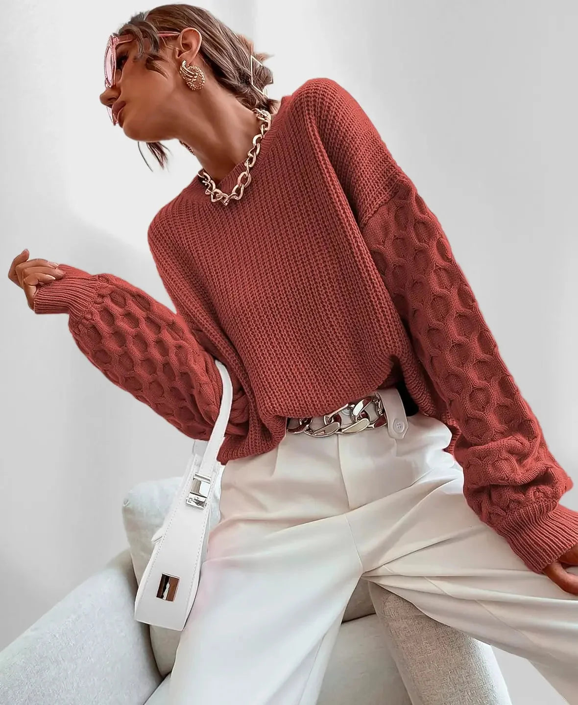 Women's Lantern Sleeve Oversized Sweater