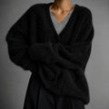 Women's Soft Fluffy Knit V-Neck Cardigan