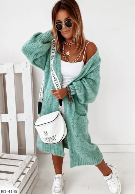 Women's Oversized Long Knit Cardigan