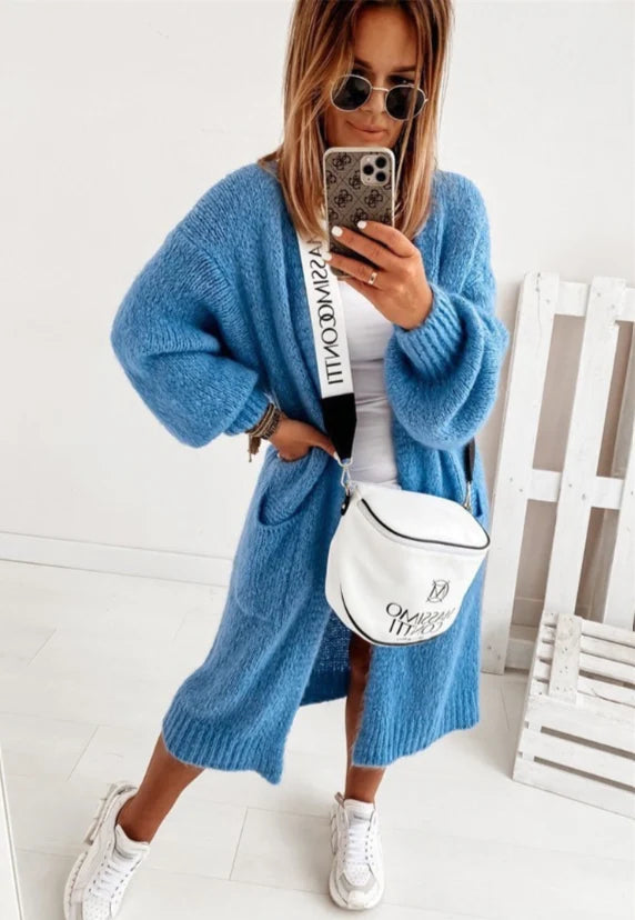 Women's Oversized Long Knit Cardigan