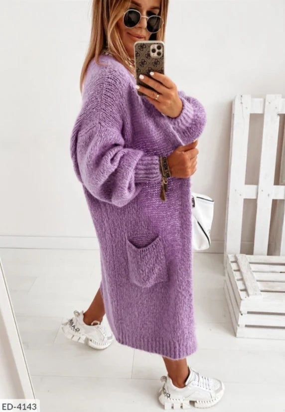 Women's Oversized Long Knit Cardigan