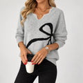 Women's Soft Knitted V-Neck Sweater
