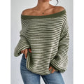 Women's Waffle Knit Off-Shoulder Oversized Sweater