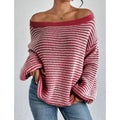 Women's Waffle Knit Off-Shoulder Oversized Sweater
