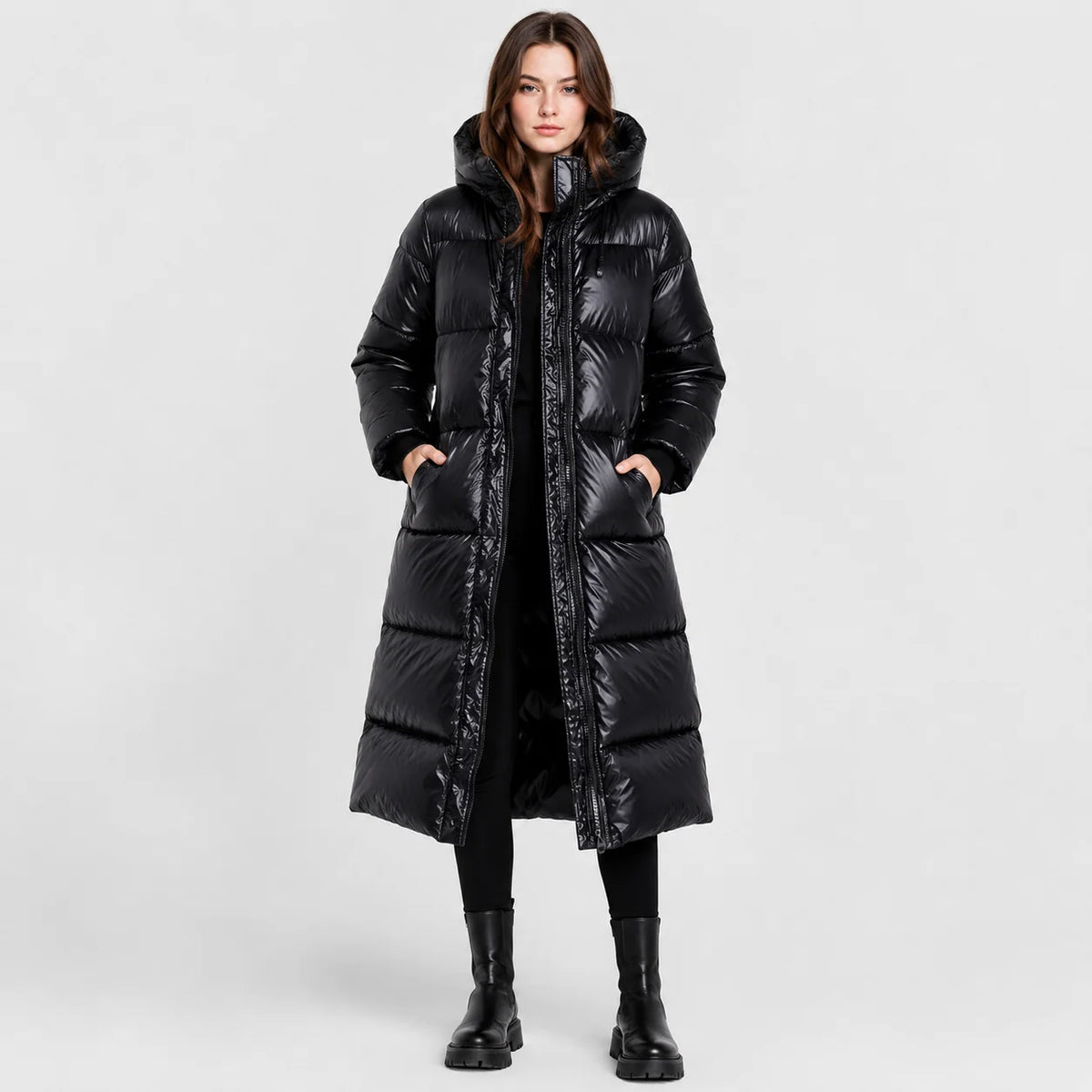 Women's Thickened Long Hooded Puffer Coat