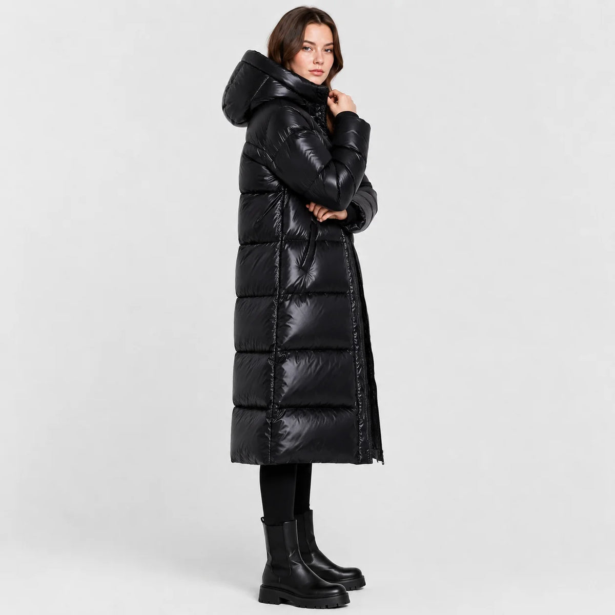Women's Thickened Long Hooded Puffer Coat