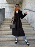 Women's Wool-Blend Overcoat with Split Hem