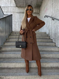 Women's Wool-Blend Overcoat with Split Hem