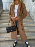 Women's Wool-Blend Overcoat with Split Hem