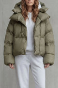 Women's Cropped Puffer Jacket with Cloud-Soft Fabric