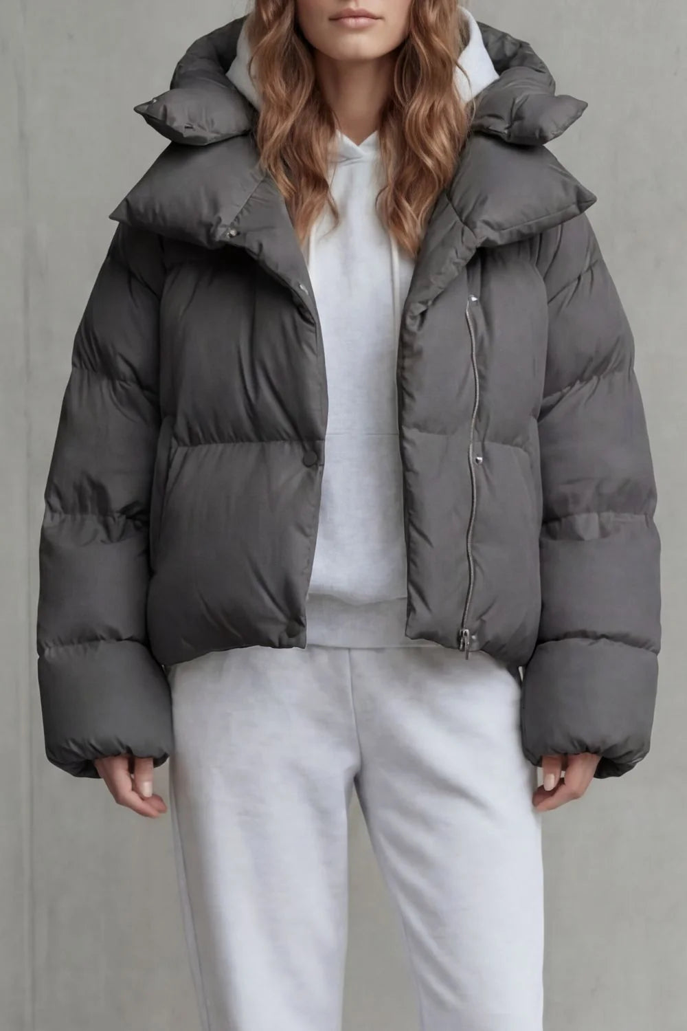 Women's Cropped Puffer Jacket with Cloud-Soft Fabric