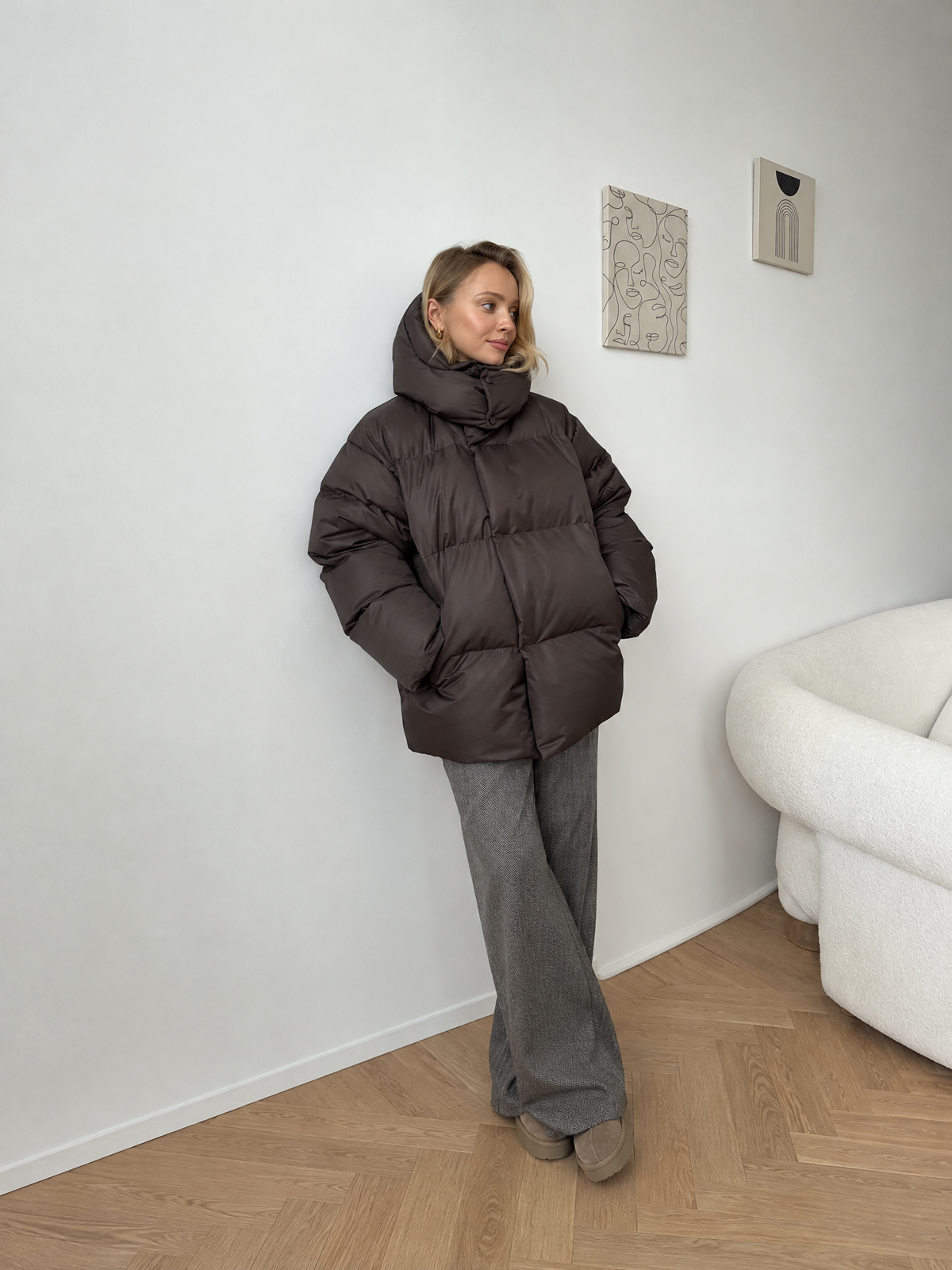 Women’s Oversized Hooded Puffer Jacket with Generous Padding