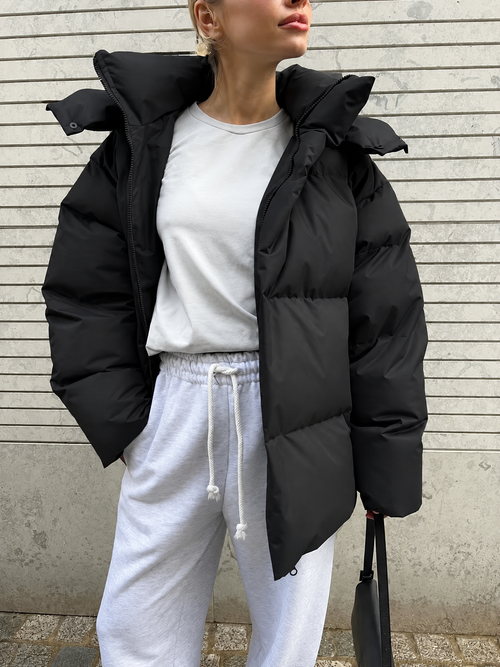 Women’s Oversized Hooded Puffer Jacket with Generous Padding