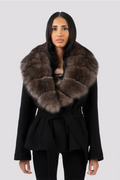 Amelia Faux Fur Oversized Collar Tailored Jacket