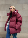 Women’s Oversized Hooded Puffer Jacket with Generous Padding