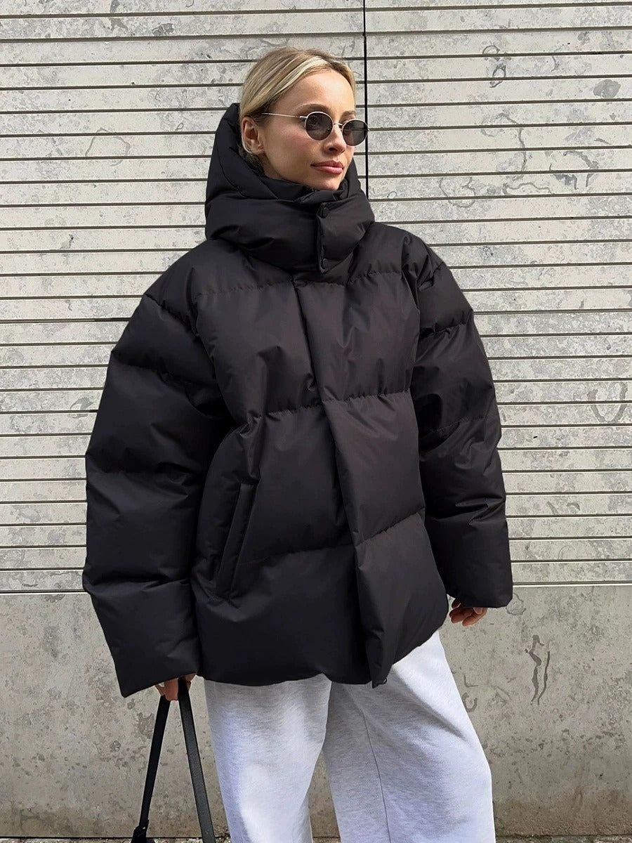 Women's Hooded Puffer Jacket with Generous Padding